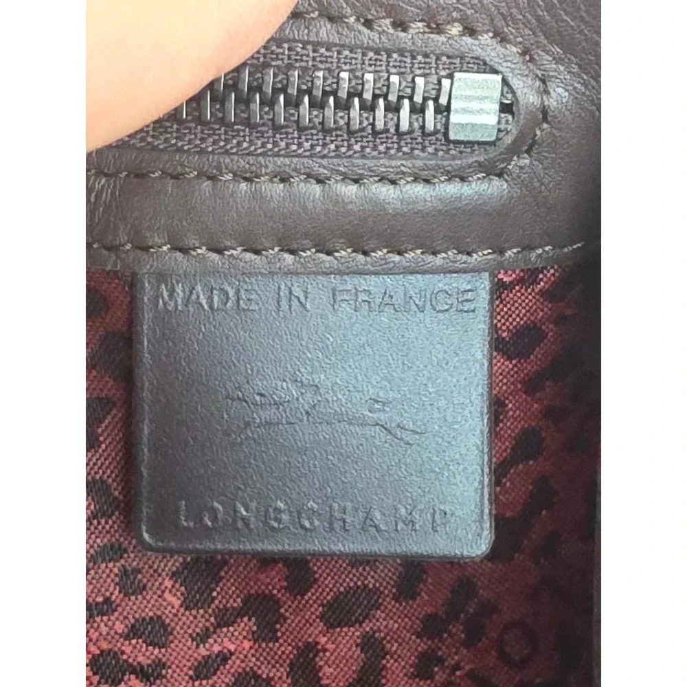 Longchamp Mademoiselle Brown Leather Whipstitch Shoulder Bag‎ L1323954703 France